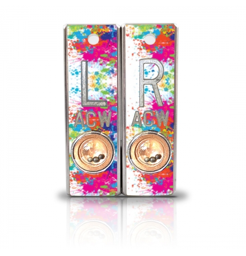 Aluminum Position Indicator X Ray Markers- Rainbow Splatter Graphic Pattern